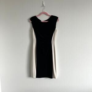 Lauren Ralph Lauren Black & Off-White Colorblock Sheath Dress 8 Effortless Chic